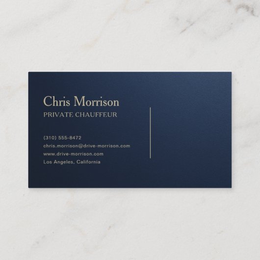 Metallic Luxury Executive Transport Navy Blue 名刺 (裏面)