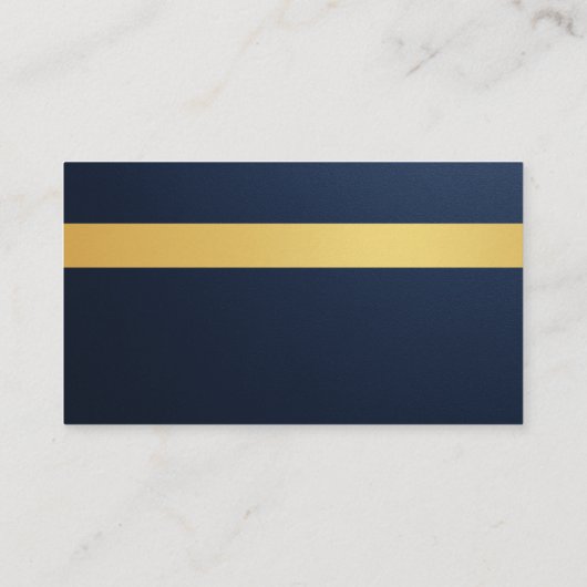Metallic Luxury Real Estate Agent Navy Blue Gold 名刺 (裏面)