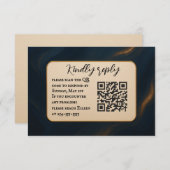 Metallic Muse QR Code Wedding RSVP Card (正面/裏面)