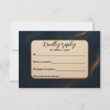 Metallic Muse Wedding RSVP Card