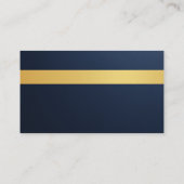 Metallic Navy Blue Gold House Real Estate Broker  名刺 (裏面)