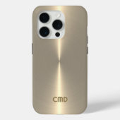 Metallic Pale GoldTexture Stainless Steel Look Case-Mate iPhoneケース (裏面)
