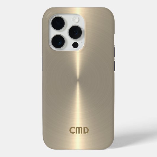 Metallic Pale GoldTexture Stainless Steel Look Case-Mate iPhoneケース (裏面)