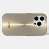 Metallic Pale GoldTexture Stainless Steel Look Case-Mate iPhoneケース (裏面 (横))