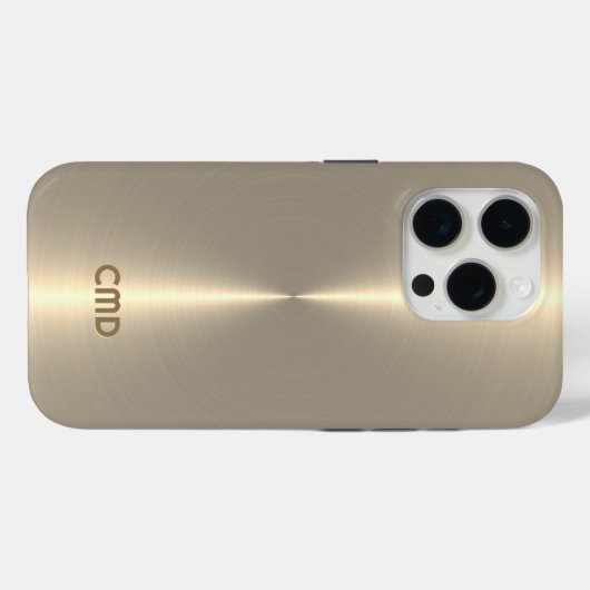 Metallic Pale GoldTexture Stainless Steel Look Case-Mate iPhoneケース (裏面 (横))