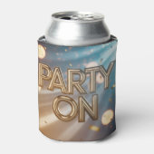 Metallic Party On Blue Confetti  缶クーラー (缶正面)