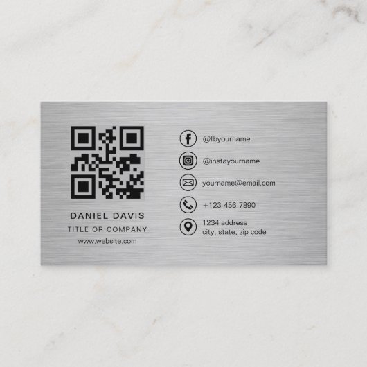 Metallic Professional Company Logo QR Code  名刺 (正面)