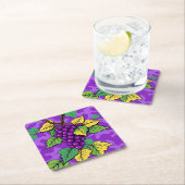 Metallic Purple Grapes Camo Coaster Set スクエアペーパーコースター (インサイチュ)