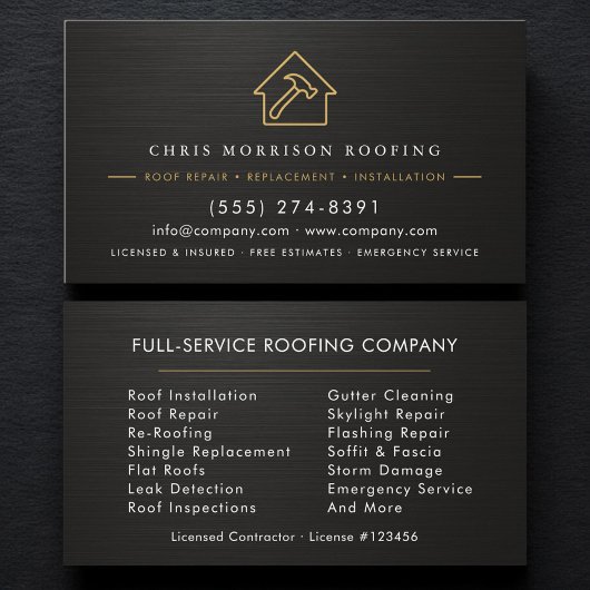 Metallic Roofing Roofer Professional Services  名刺