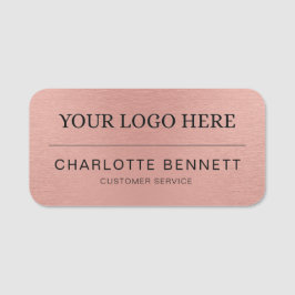 Metallic Rose Gold Logo Office Employee Staff 名札