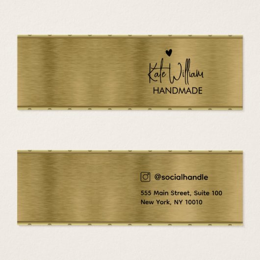 Metallic  Script Stud Earring Jewelry Display Card (正面&裏面)