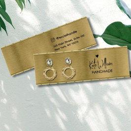 Metallic Script Stud Earring Jewelry Display Card