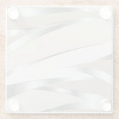 Metallic Silver and Beige Abstract ガラスコースター (裏面)