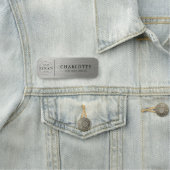 Metallic Silver Custom Logo Office Employee Staff 名札 (インサイチュ)