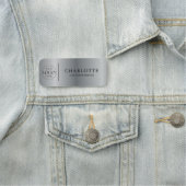 Metallic Silver Custom Logo Office Employee Staff 名札 (インサイチュ)