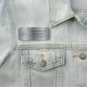 Metallic Silver Custom Logo Office Employee Staff 名札 (インサイチュ)