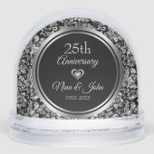 Metallic Silver Damask Wedding Anniversary (正面)