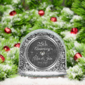 Metallic Silver Damask Wedding Anniversary (クリスマス)