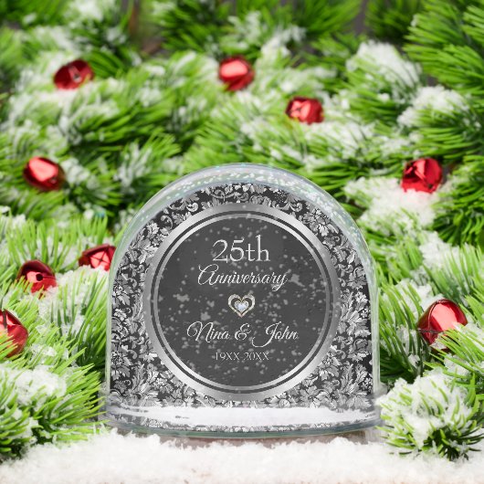 Metallic Silver Damask Wedding Anniversary (クリスマス)