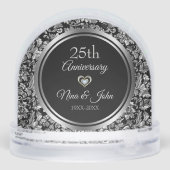 Metallic Silver Damask Wedding Anniversary (裏面)
