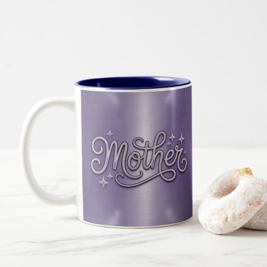 Metallic Silver Mother Purple Mug ツートーンマグカップ (ドーナツ)