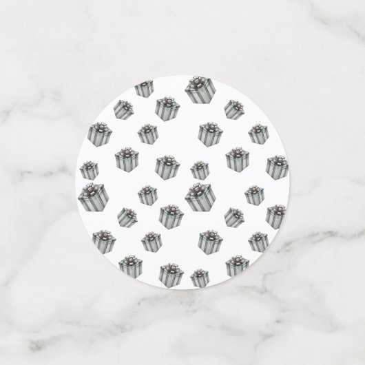 Metallic Silver Presents Premium Party Celebration コンフェッティ (スモール正面)