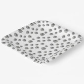 Metallic Silver Presents Premium Party Celebration ペーパープレート (傾斜あり)