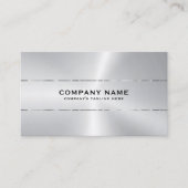 Metallic silver shiny stripe accent business card 名刺 (正面)