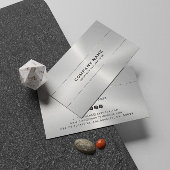 Metallic silver shiny stripe accent business card 名刺