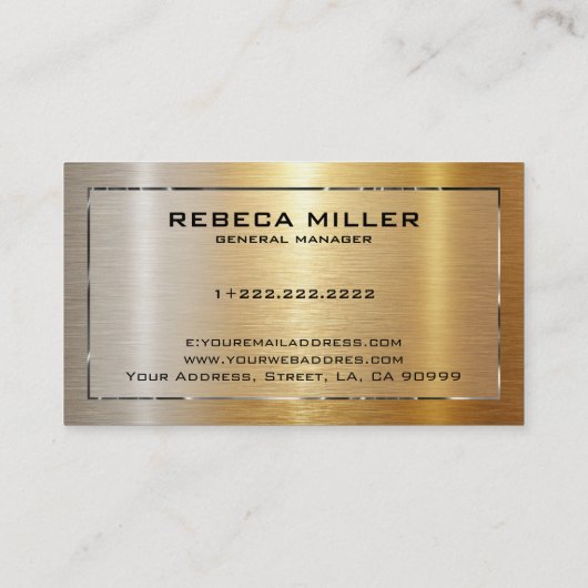 Metallic Silver to Gold Ombre 名刺 (裏面)