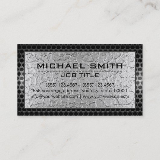 Metallic Stainless Metal Steel Border #23 名刺 (裏面)