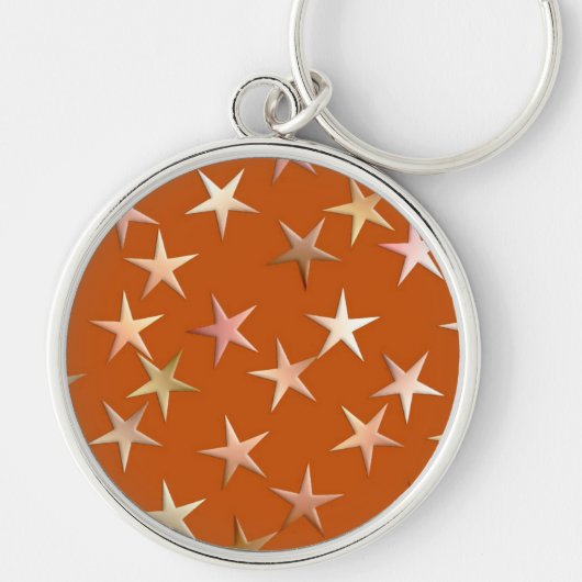 Metallic stars, pale gold and copper shades キーホルダー (正面)