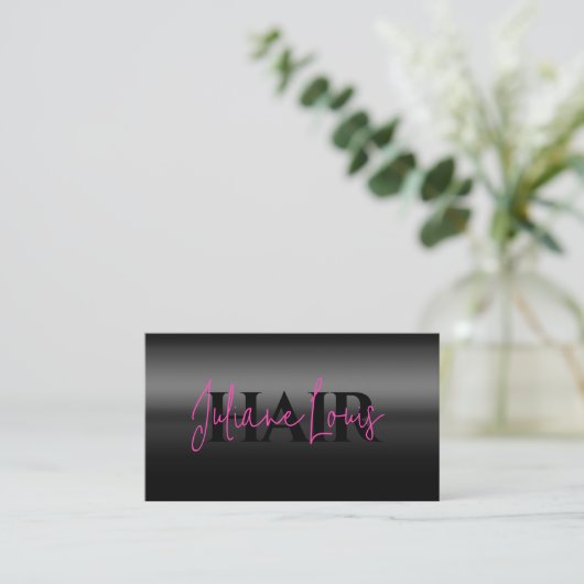 Metallic texture hairstylist Business Card 名刺 (スタンド正面)