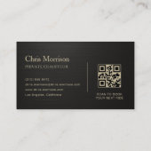 Metallic Transport Car QR Code Photo Black & Gold 名刺 (裏面)