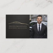 Metallic Transport Car QR Code Photo Black & Gold 名刺 (正面)