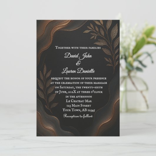 Metallic Whisper Photo Invitation 招待状 (スタンド正面)