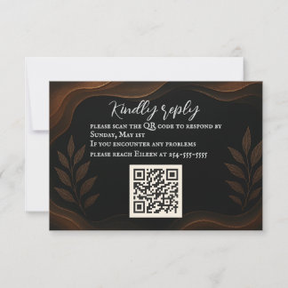 Metallic Whisper QR Code RSVP Card