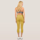 MetallicGold Capri Leggings with Black Side Stripe カプリレギンス (裏面)