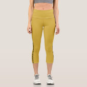 MetallicGold Capri Leggings with Black Side Stripe カプリレギンス (正面)