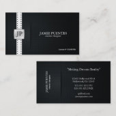 MetallicPlatinumの銀及び黒いインテリア・デザイン 名刺 (正面/裏面)