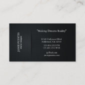 MetallicPlatinumの銀及び黒いインテリア・デザイン 名刺 (裏面)