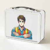 Metallische Lunchbox mit Manga-Sicherheitsfachmann メタルランチボックス (裏面)