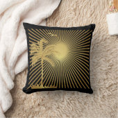 Metalllicの金色やし自由章の木、日曜日および鳥の枕 クッション (ブランケット)