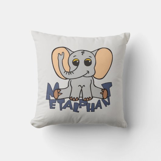 Metalphant象及びパステル-灰色の装飾用クッション クッション (正面)