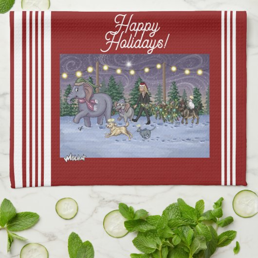 Metalphant Family Tree Kitchen Towel キッチンタオル (折り畳み)