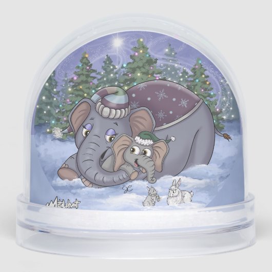 Metalphant Wilbur & Mom Snow Globe (正面)