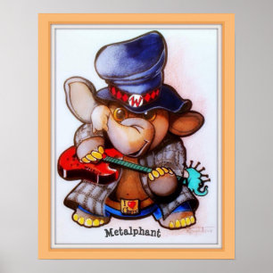 Metalphant with Guitar Poster – 様々なサイズ ポスター