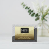 Metalworkエンジニアのモノグラム-鋼鉄の金ゴールド 名刺 (スタンド正面)