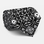Metamorphosis Medallion Pattern Black and White ネクタイ (ロール)