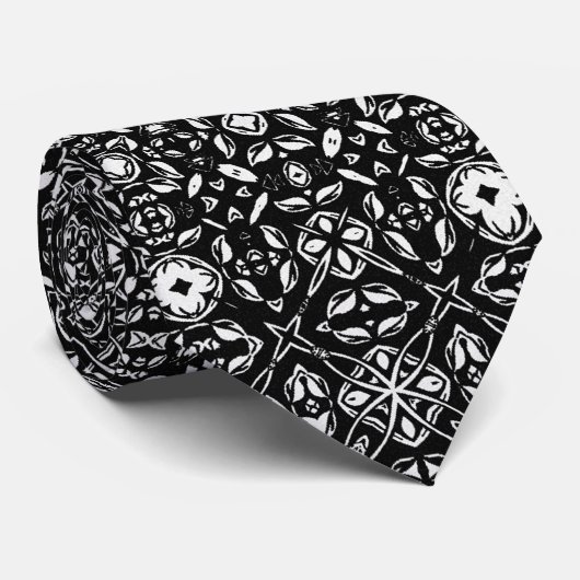 Metamorphosis Medallion Pattern Black and White  ネクタイ (ロール)